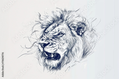 drawing a lion stroke style