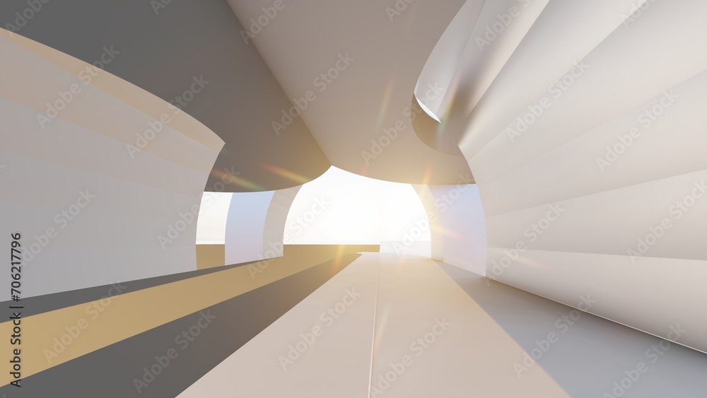 Fototapeta premium Abstract architecture background arched interior 3d render