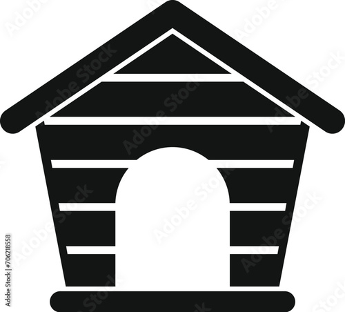 New dog kennel icon simple vector. Outdoor friend. Covering twine