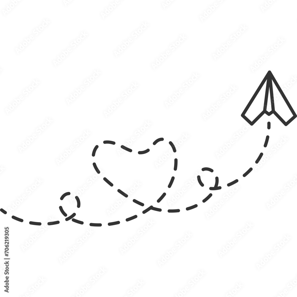 Paper Plane Dotted Line