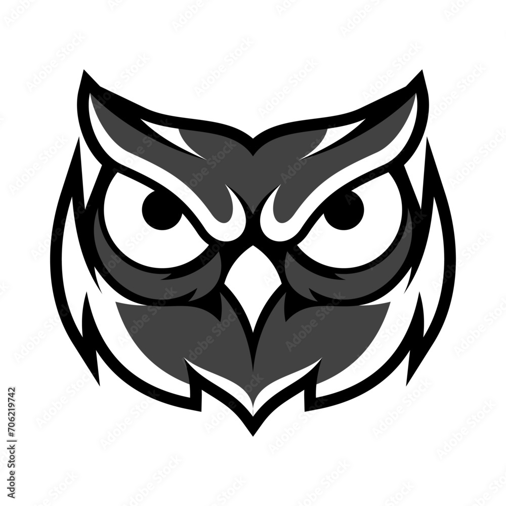 Obraz premium Owl Head Vector Logo Design Template