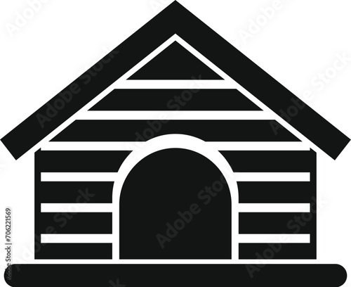 Canine cabin icon simple vector. New dog house. Wooden kennel