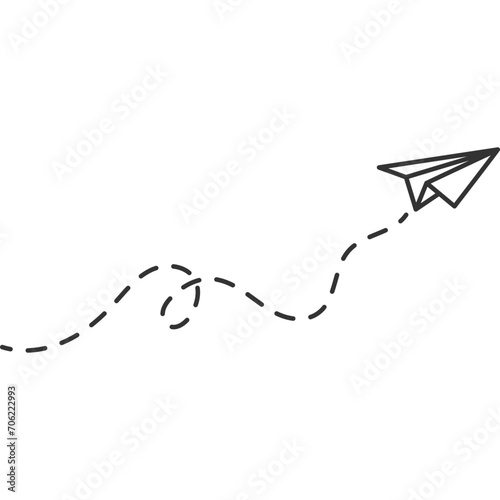 Paper Plane Dotted Line