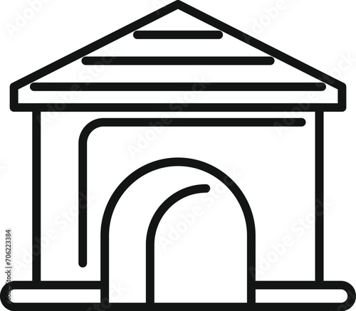 Residence dog kennel icon outline vector. Creature home. Twine structure