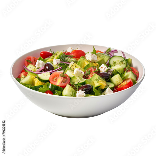 Greek salad isolated on transparent background