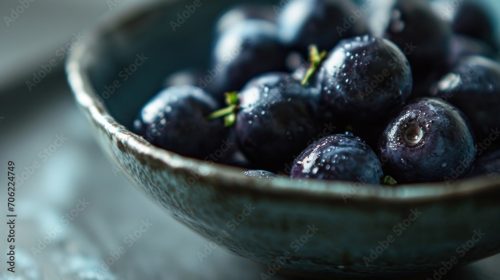 a close up of a bowl of blueberries with water droplets on the top of the bowl and on the bottom of the bowl. a close up of a bowl of blueberries with water droplets on the top of the bowl and on the bottom of the bowl.