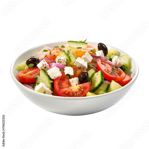 Greek salad isolated on transparent background
