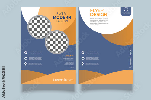 Corporate business flyer design and digital marketing agency brochure cover template with photo Free Vector eps 10 
