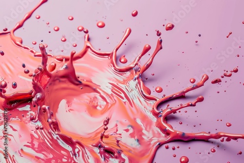  a close up of a pink and purple liquid with drops of water on the bottom of the image and on the bottom of the image.