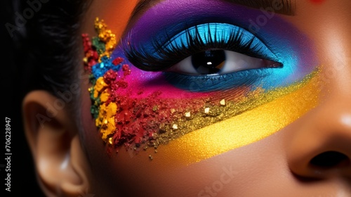 Vibrant Colors Adorn Eye with Artistic Makeup