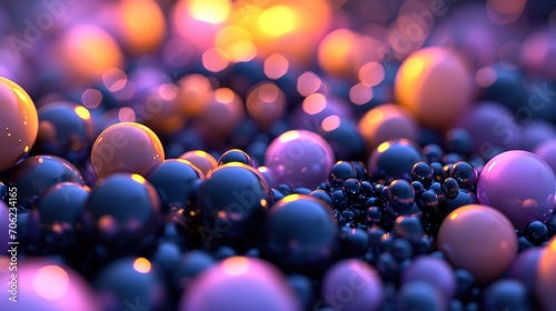  a bunch of balls that are sitting in the middle of a pile of blue and purple balls that are in the middle of a pile of blue and purple balls.