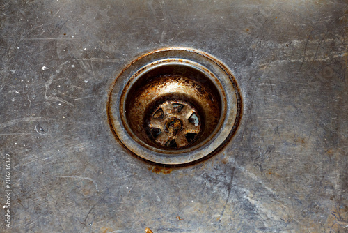 Very dirty drain in kitchen sink