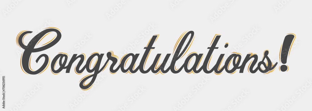 Fototapeta premium Black and gold congratulations text design vector