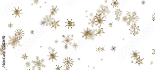 Festive Snow Drift: Captivating 3D Illustration of Descending Christmas Snowflakes