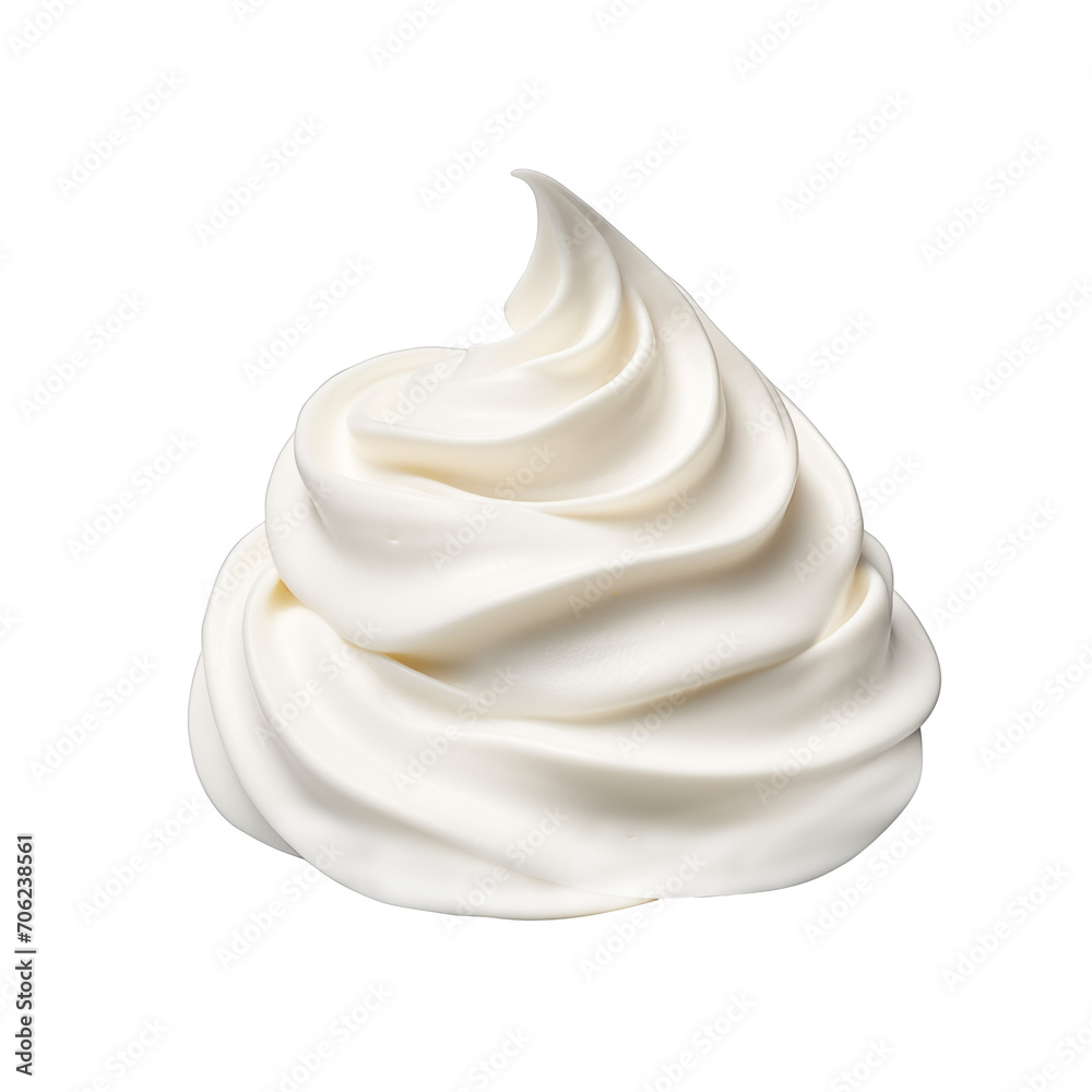 Whipped cream Isolated on white background Whipped cream Isolated on white background