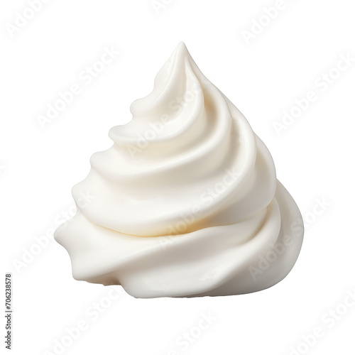 Whipped cream Isolated on white background