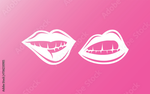 Lips care logo template vector icon design. Lips illustration.