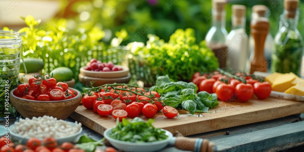 Obraz premium Tasty and nutritious recipes using each food incorporated into a healthy diet