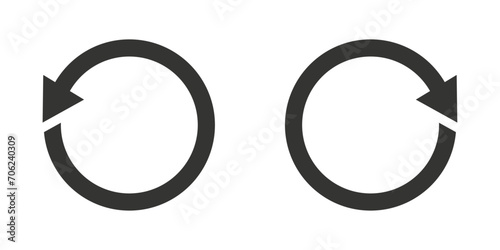black left right rotate sign icon vector design photo