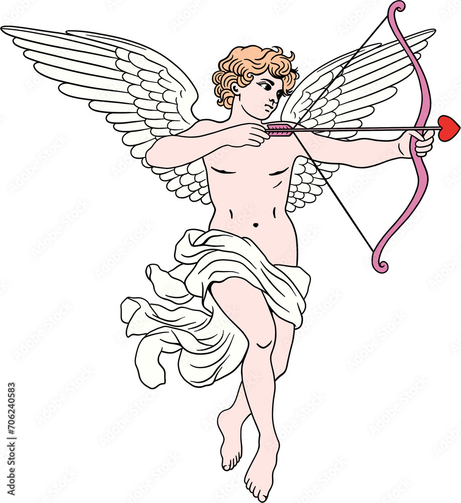Fototapeta premium cupid with bow and arrow