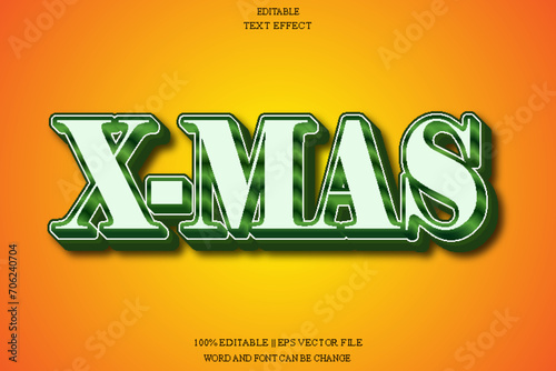 X- mas Editable Text Effect Emboss Gradient Style