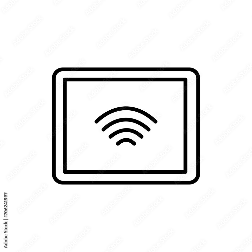Wireless tablet outline icons, minimalist vector illustration ,simple transparent graphic element .Isolated on white background Wireless tablet outline icons, minimalist vector illustration ,simple transparent graphic element .Isolated on white background