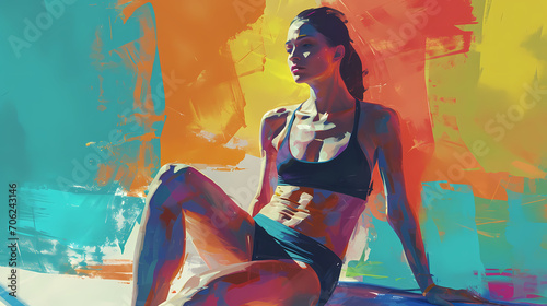 Artistic rendering of a fitness model