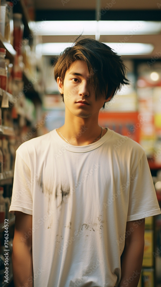 Urban Style Canvas: Blank T-Shirts in Tokyo's Fashion Spotlight, Generative AI Urban Style Canvas: Blank T-Shirts in Tokyo's Fashion Spotlight, Generative AI