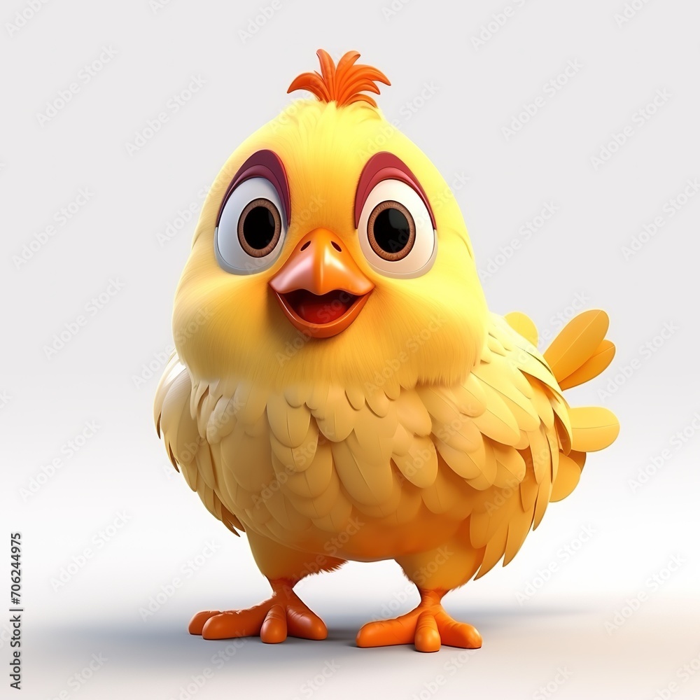 3d render cartoon style chicken - funny bird character 3d render cartoon style chicken - funny bird character