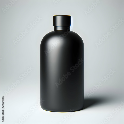 3D illustration Rendering Aluminium Bottle on White Background Black Grey White © Ninja