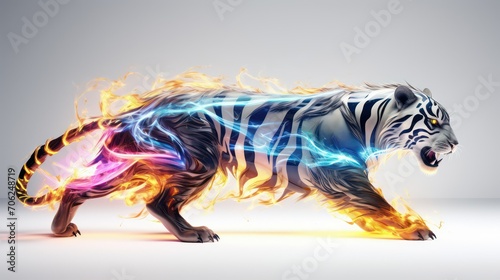 3D tiger on a white background © Zain Graphics