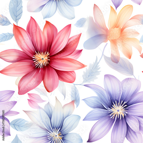 Watercolor Flower Seamless Pattern