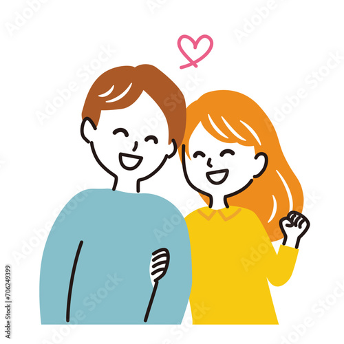 illustration of a couple in  good relationship