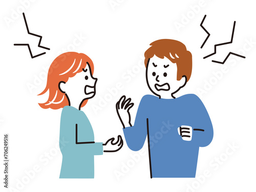 illustration of a couple in bad mood