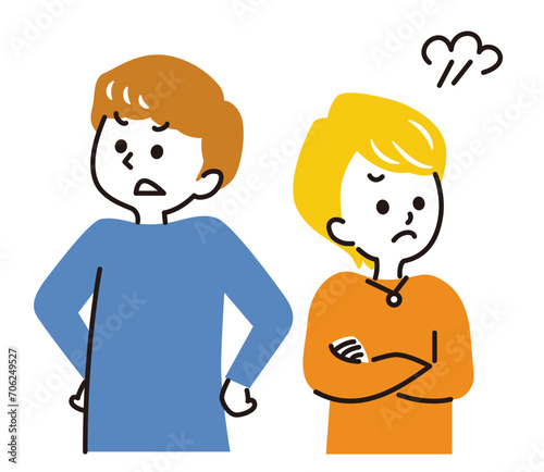 illustration of a couple in bad mood