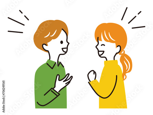 illustration of a couple in  good relationship