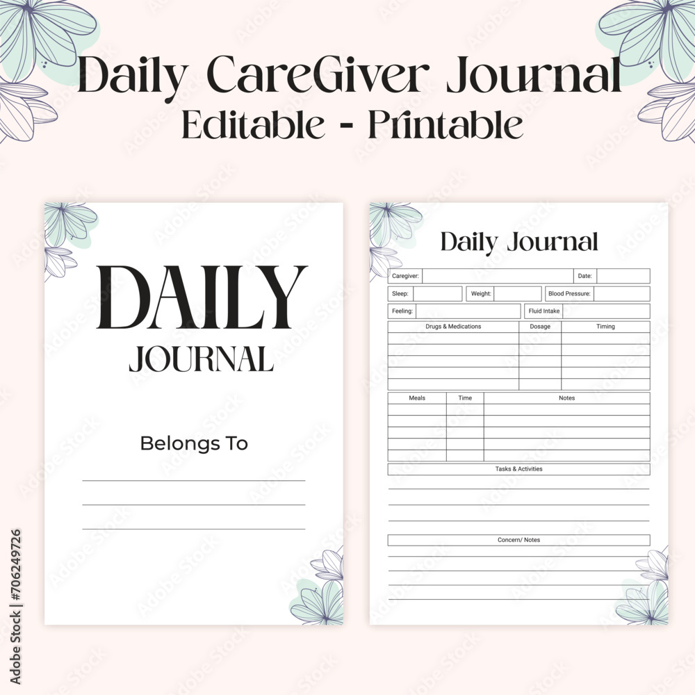 Daily Caregiver Journal - (KDP Interior)