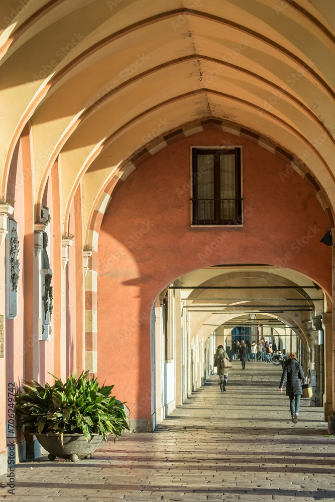 Covered street in Padova, Italy Covered street in Padova, Italy