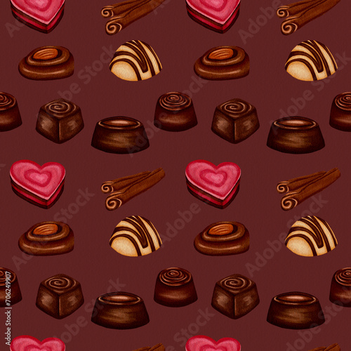 seamless background with chocolate