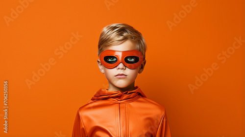 Costume Capers: Studio Photography Featuring Kid in Halloween Ensemble, Generative AI