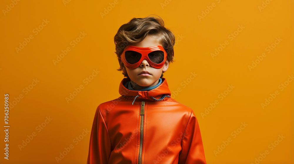 Costumed Charisma: Young Model in Halloween Superhero Ensemble, Generative AI Costumed Charisma: Young Model in Halloween Superhero Ensemble, Generative AI