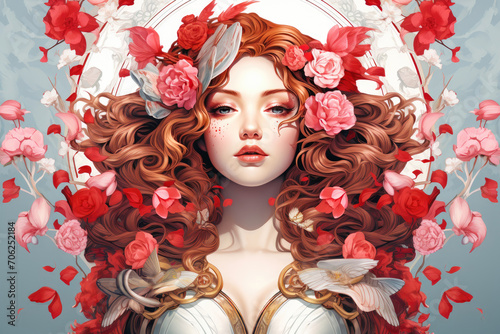 
Illustration of Aphrodite, goddess of love and beauty photo