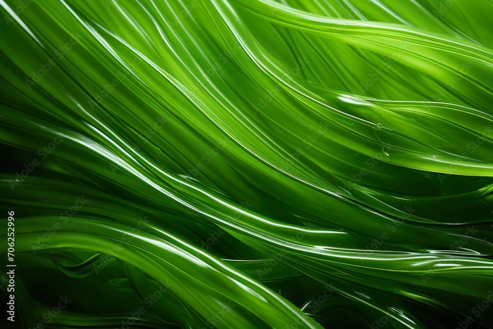Close-up of green seaweed, background, AI generated