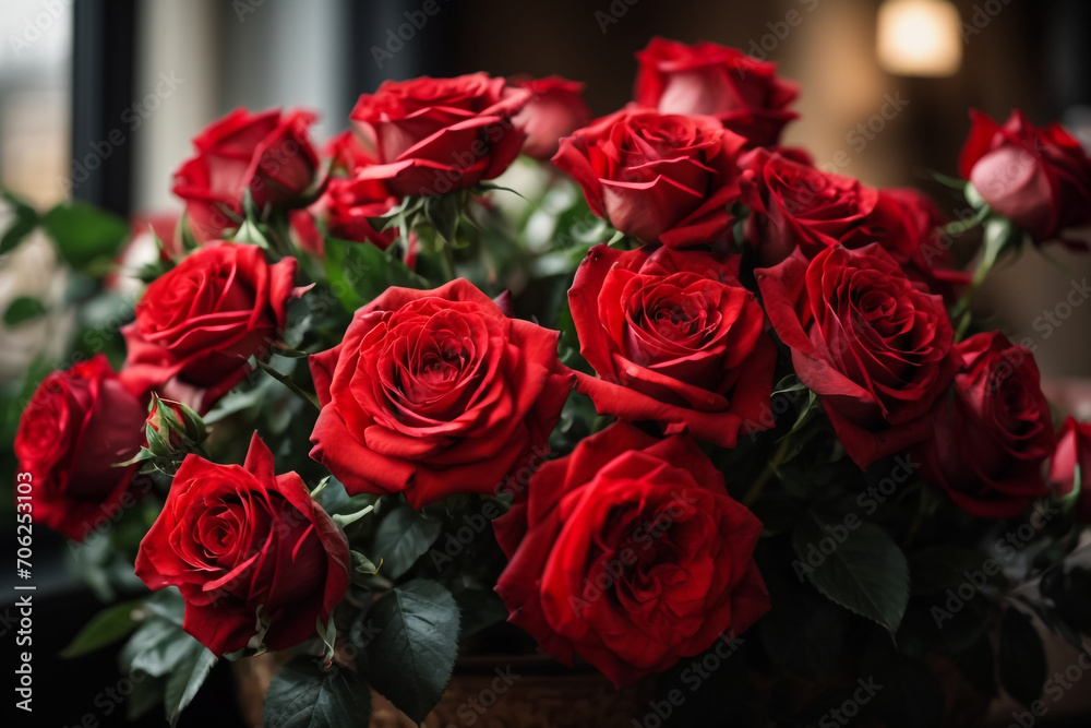 Naklejka premium bunch of red roses