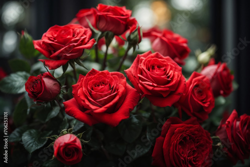 bunch of red roses