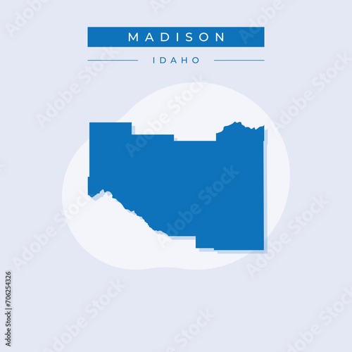 Vector illustration vector of Madison map Idaho
