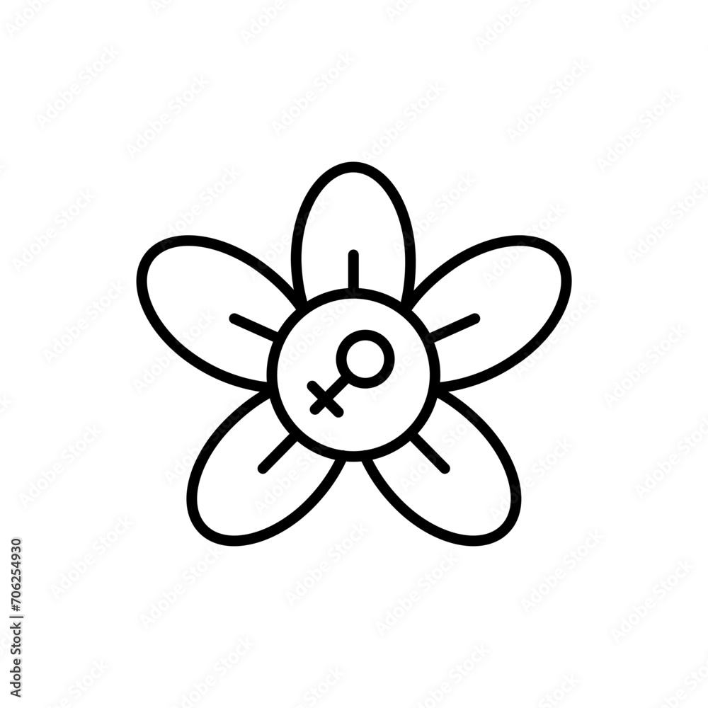 Female flower outline icons, minimalist vector illustration ,simple transparent graphic element .Isolated on white background Female flower outline icons, minimalist vector illustration ,simple transparent graphic element .Isolated on white background
