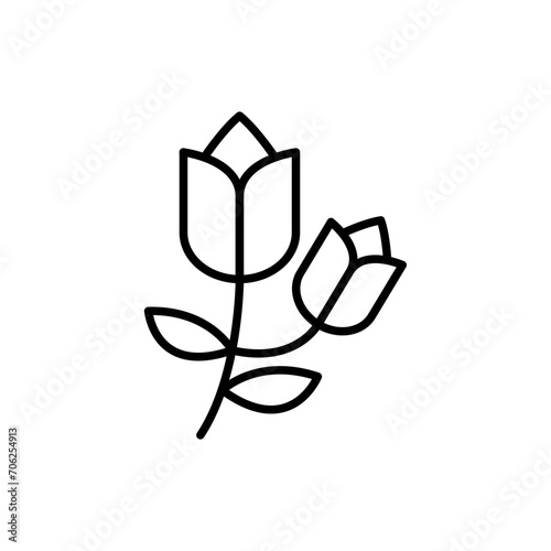 Flowers outline icons, minimalist vector illustration ,simple transparent graphic element .Isolated on white background