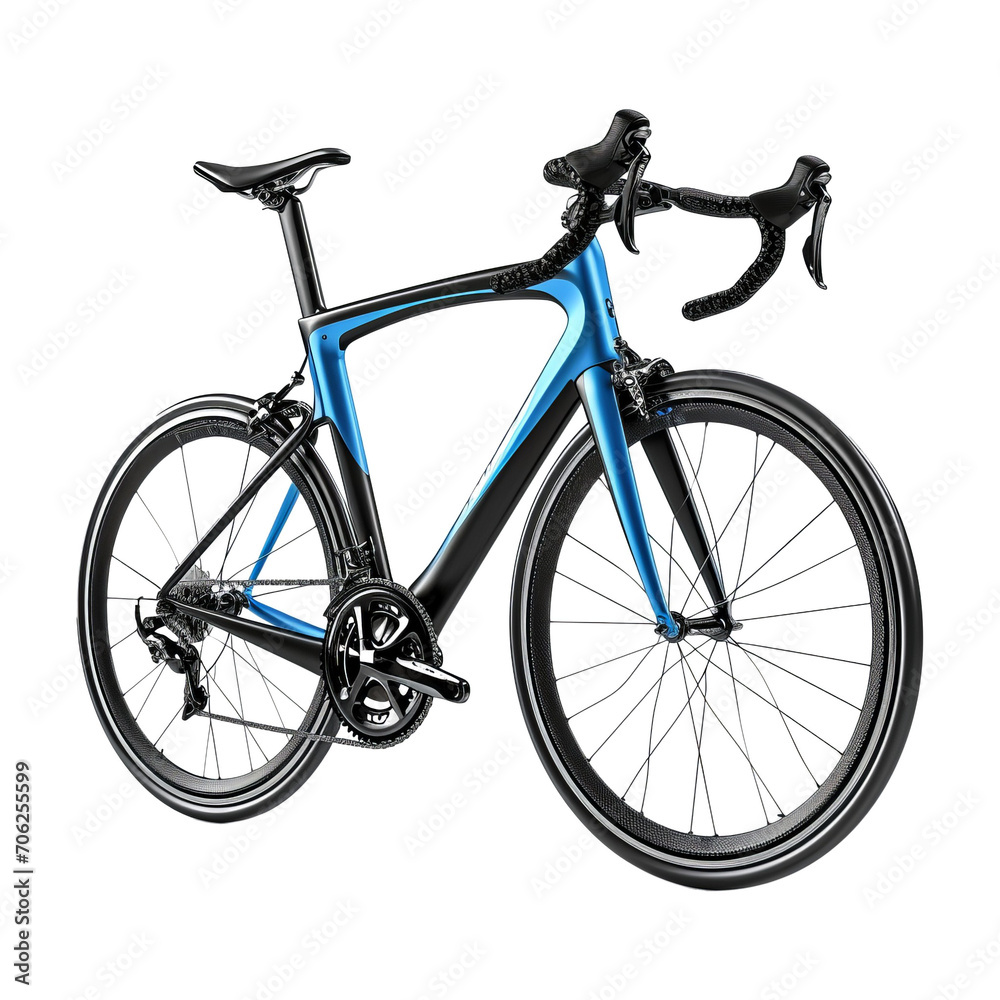 blue black modern aerodynmic carbon fiber racing sport road bike bicycle racer
