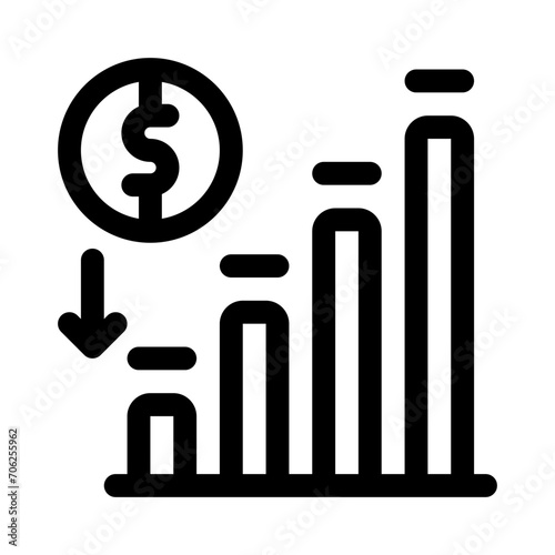 economic crisis line icon